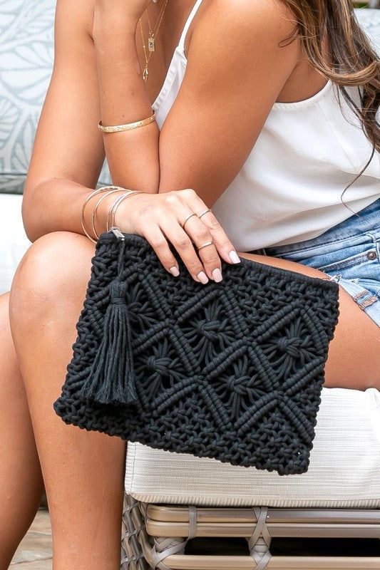 Macrame Tassel Clutch us.meeeshop - 