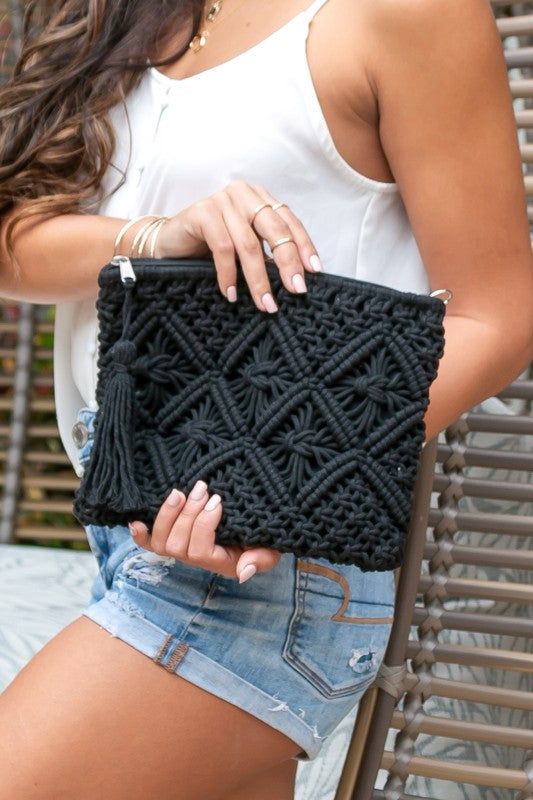 Macrame Tassel Clutch us.meeeshop - 