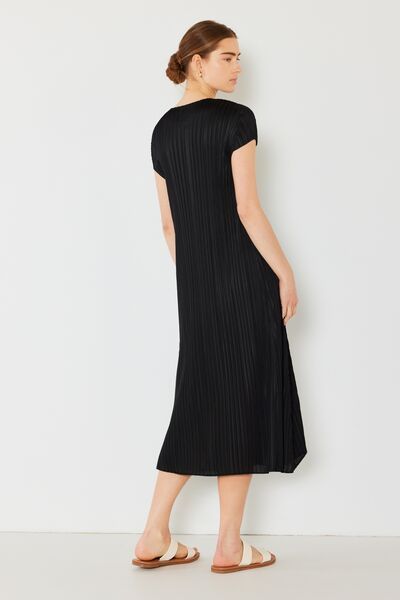 Marina West Swim Pleated Cap Sleeve A-Line Dress - us.meeeshop