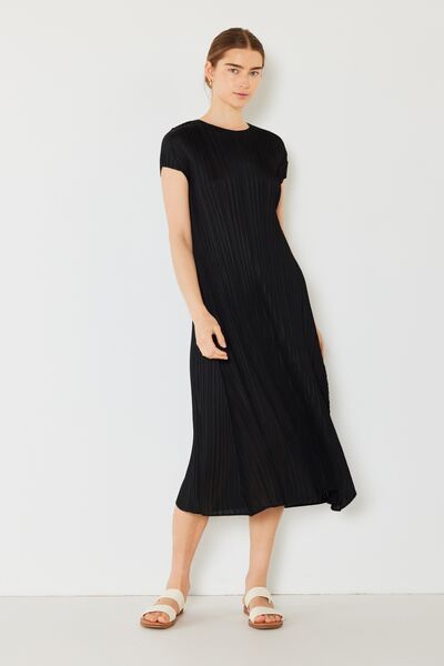 Marina West Swim Pleated Cap Sleeve A-Line Dress - us.meeeshop