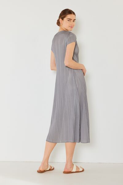 Marina West Swim Pleated Cap Sleeve A-Line Dress - us.meeeshop