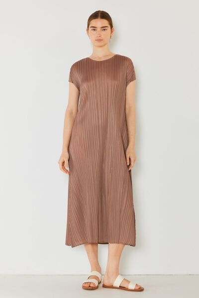 Marina West Swim Pleated Cap Sleeve A-Line Dress - us.meeeshop