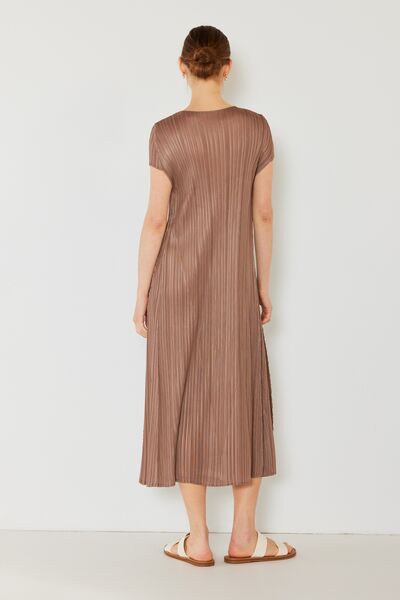 Marina West Swim Pleated Cap Sleeve A-Line Dress - us.meeeshop