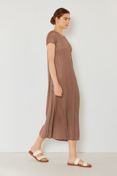 Marina West Swim Pleated Cap Sleeve A-Line Dress - us.meeeshop