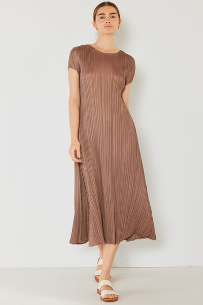 Marina West Swim Pleated Cap Sleeve A-Line Dress - us.meeeshop