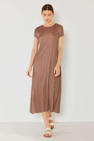 Marina West Swim Pleated Cap Sleeve A-Line Dress - us.meeeshop