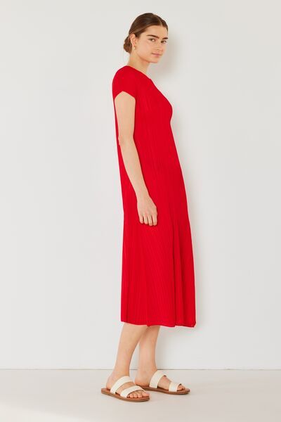 Marina West Swim Pleated Cap Sleeve A-Line Dress - us.meeeshop