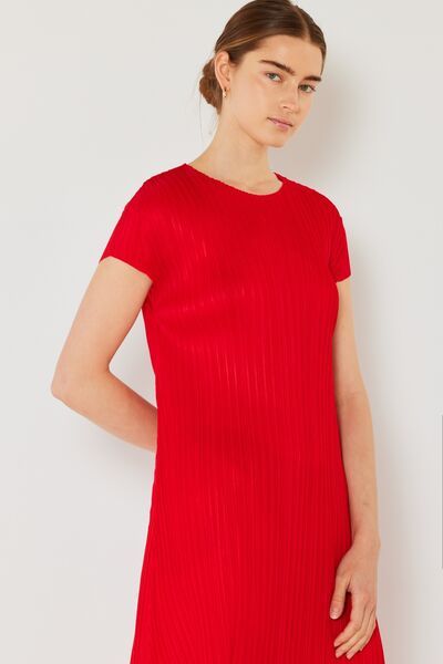 Marina West Swim Pleated Cap Sleeve A-Line Dress - us.meeeshop