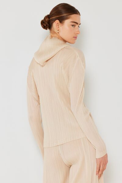 Marina West Swim Pleated Hood Jacket with 2 Way Zipper - us.meeeshop