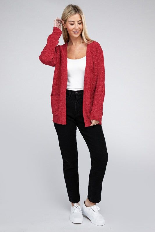 Women's Melange Open Front Sweater Cardigan - us.meeeshop