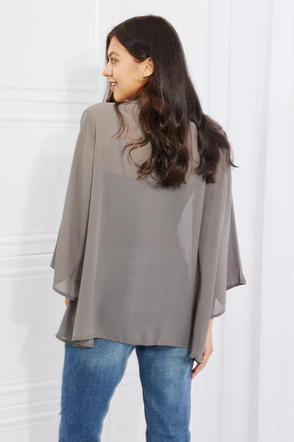 Melody Just Breathe Full Size Chiffon Kimono in Grey us.meeeshop - 