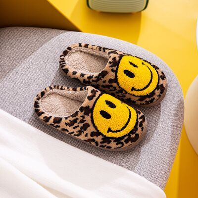 Melody Smiley Face Leopard Slippers - us.meeeshop