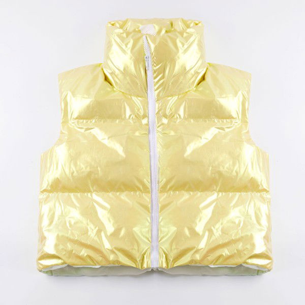 Metallic puffer vest us.meeeshop - 