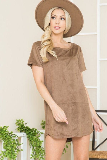 Micro Sued Tunic Dress - us.meeeshop