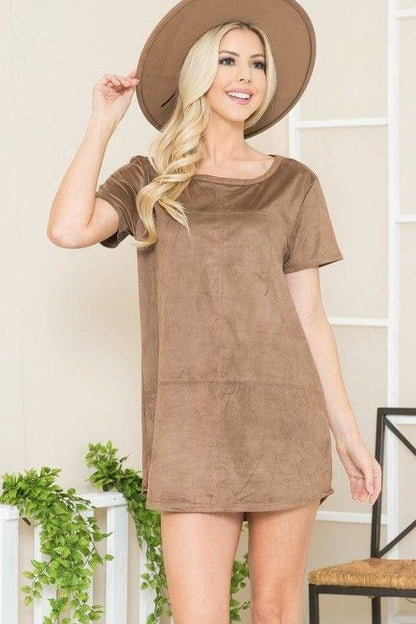 Micro Sued Tunic Dress - us.meeeshop