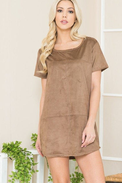 Micro Sued Tunic Dress - us.meeeshop