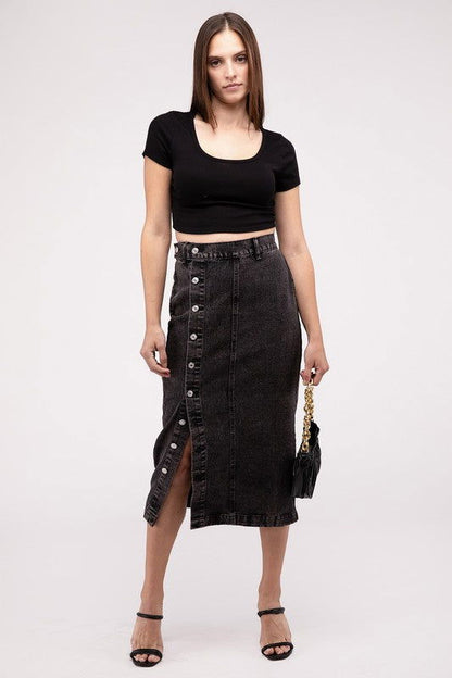 Midi Denim Skirt us.meeeshop - 