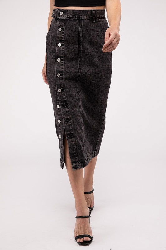 Midi Denim Skirt us.meeeshop - 