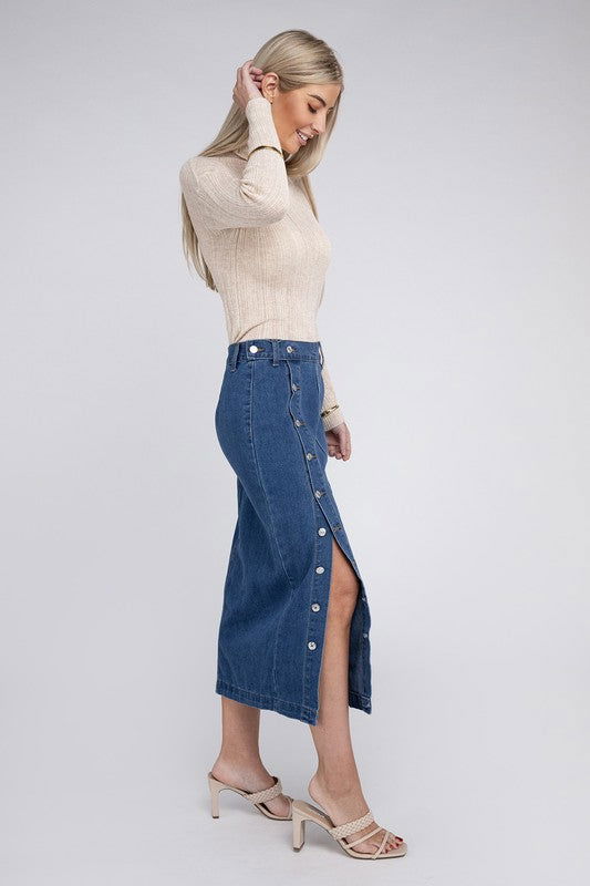 Midi Denim Skirt us.meeeshop - 