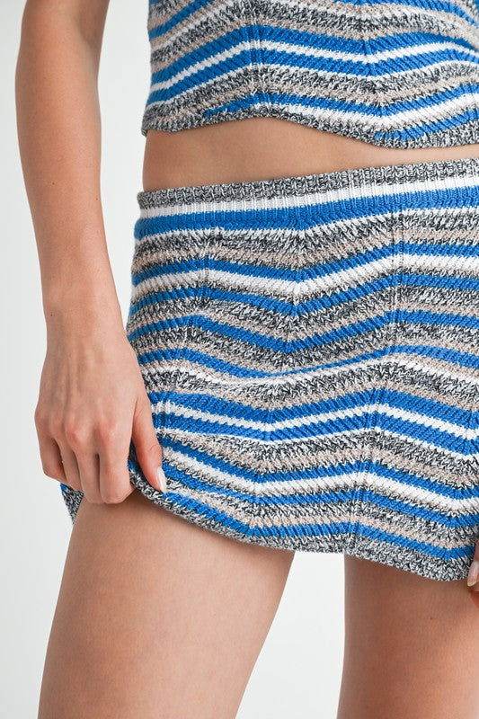 Mini Knit Chevron Skirt - us.meeeshop