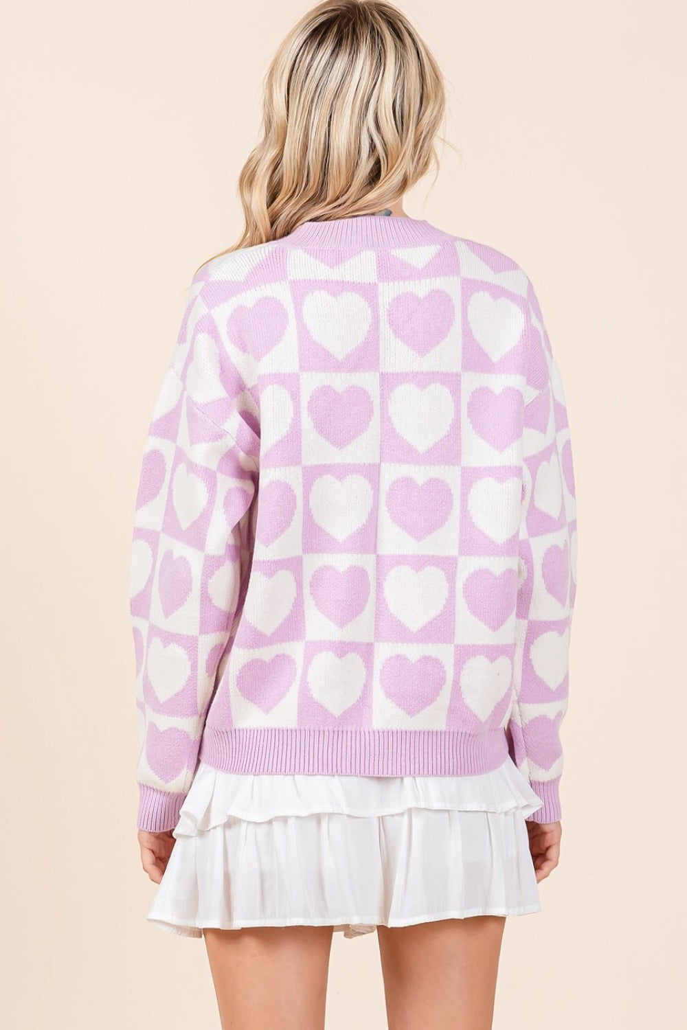 Mittoshop Checkered Heart Button Down Cardigan us.meeeshop - 