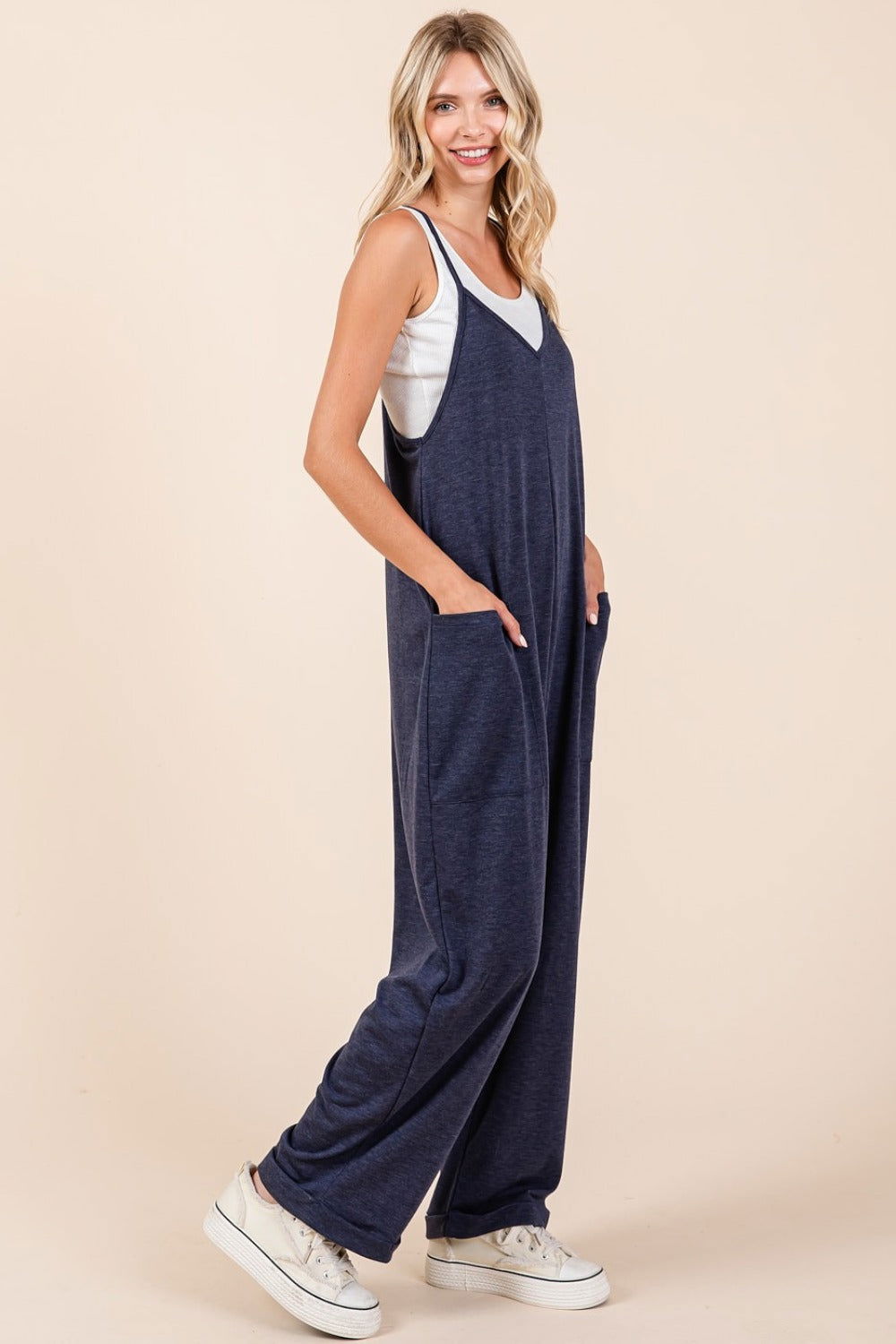 Mittoshop Patch Pocket Wide Leg Sleeveless Jumpsuit us.meeeshop - 