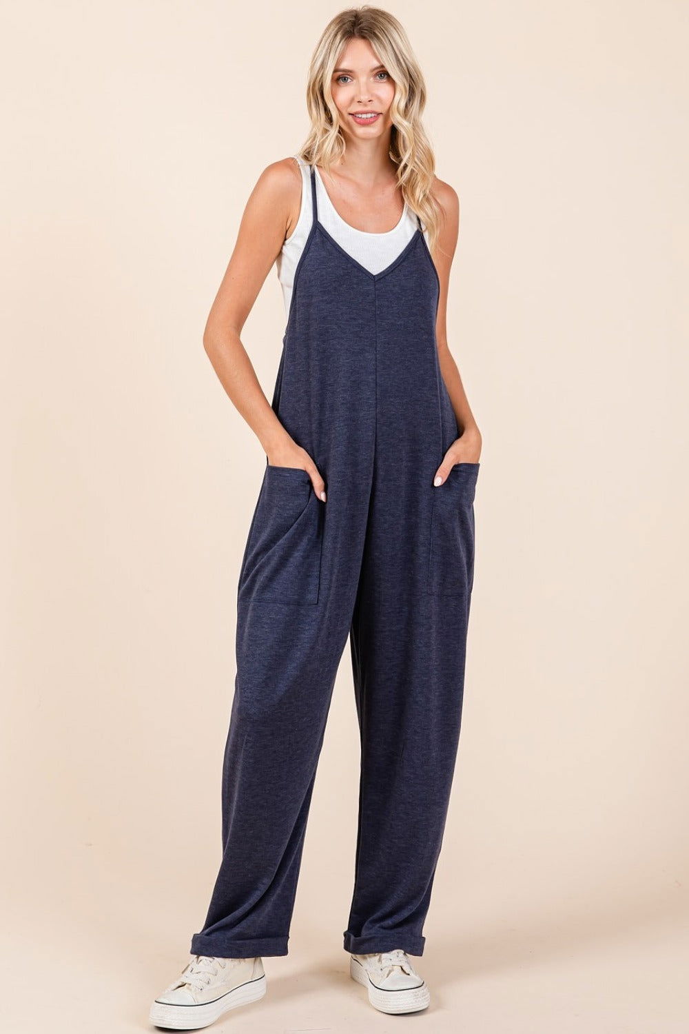 Mittoshop Patch Pocket Wide Leg Sleeveless Jumpsuit us.meeeshop - Jumpsuits & Rompers