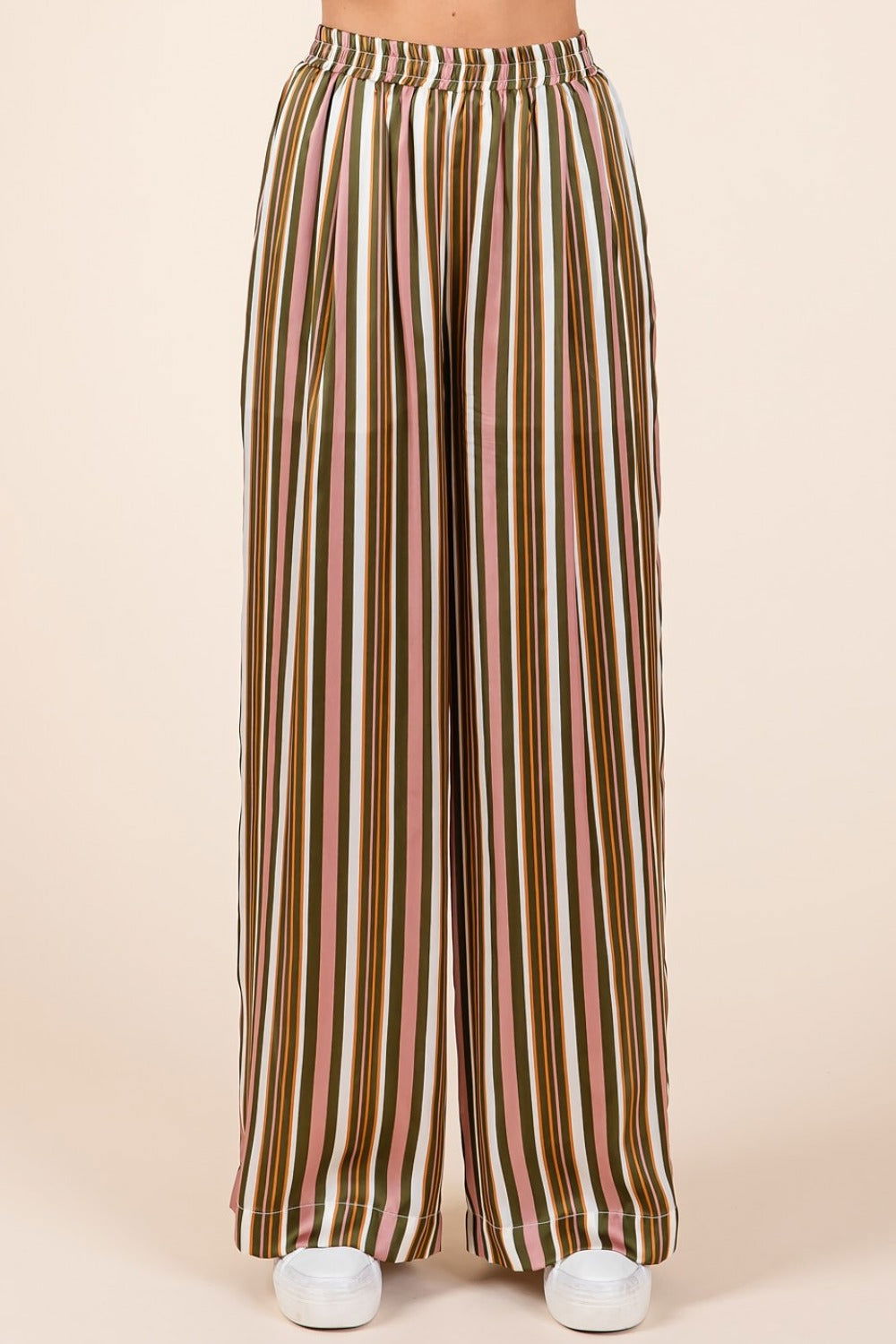 Mittoshop Striped Satin Elastic Waist Wide Leg Pants us.meeeshop - 