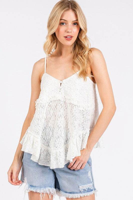 Mittoshop Textured V-Neck Cami - us.meeeshop