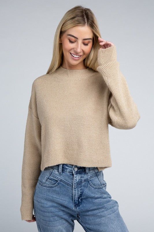 Women's Mock Neck Pullover - us.meeeshop