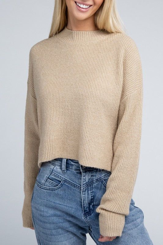 Women's Mock Neck Pullover - us.meeeshop