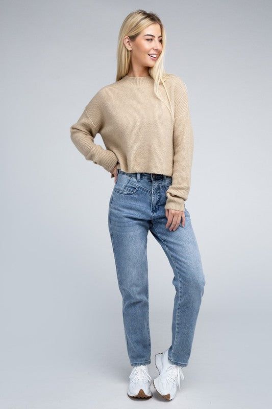 Women's Mock Neck Pullover - us.meeeshop