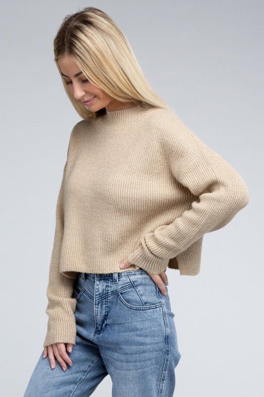 Women's Mock Neck Pullover - us.meeeshop