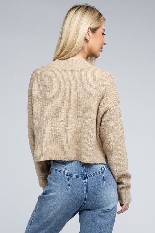 Women's Mock Neck Pullover - us.meeeshop