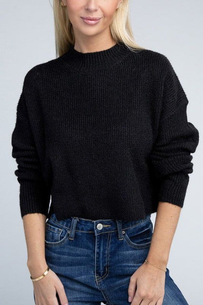 Women's Mock Neck Pullover - us.meeeshop