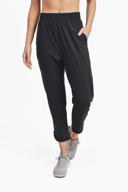 Mono B | Athleisure Joggers with Curved Notch Hem us.meeeshop - Activewear