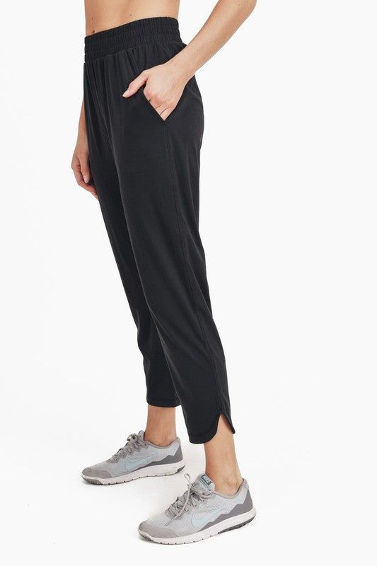 Mono B | Athleisure Joggers with Curved Notch Hem us.meeeshop - 