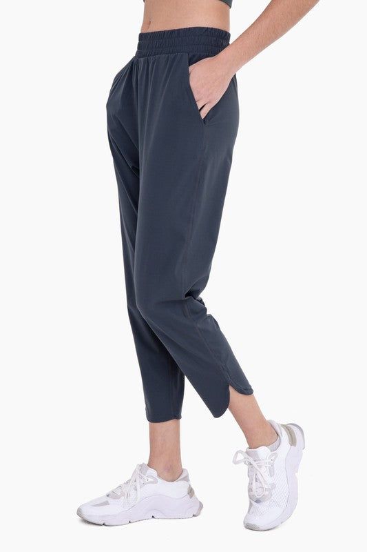 Mono B | Athleisure Joggers with Curved Notch Hem us.meeeshop - 