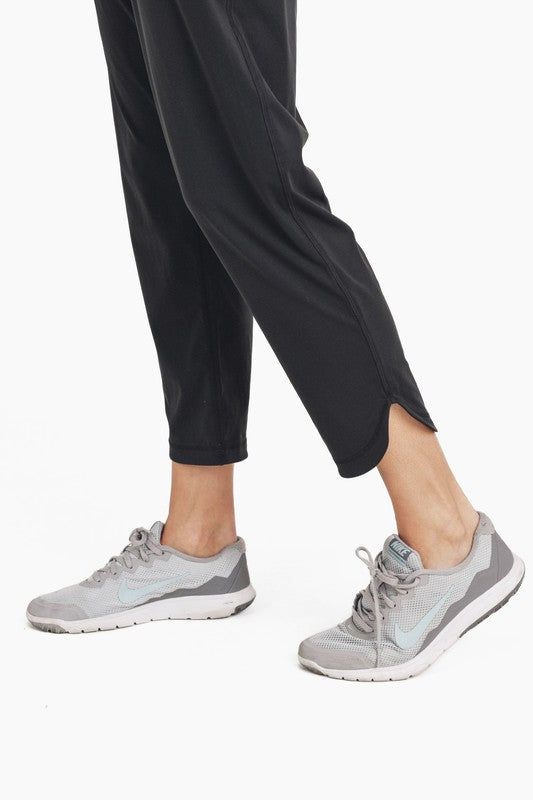 Mono B | Athleisure Joggers with Curved Notch Hem us.meeeshop - 