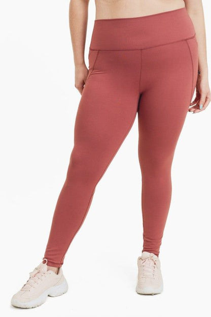 Mono B Curvy Tapered Band Essential High Waist Leggings us.meeeshop - 