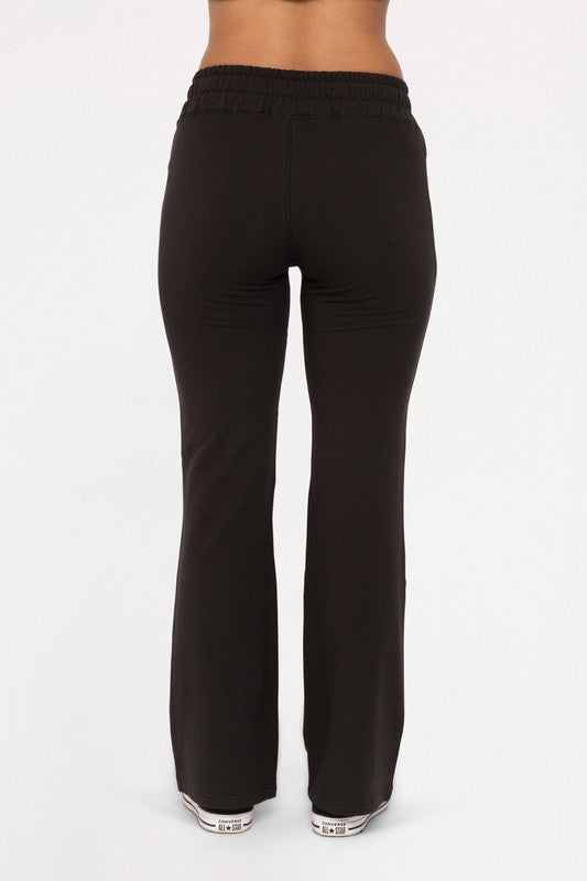 Mono B Drawstring Flared Pants - Black us.meeeshop - 