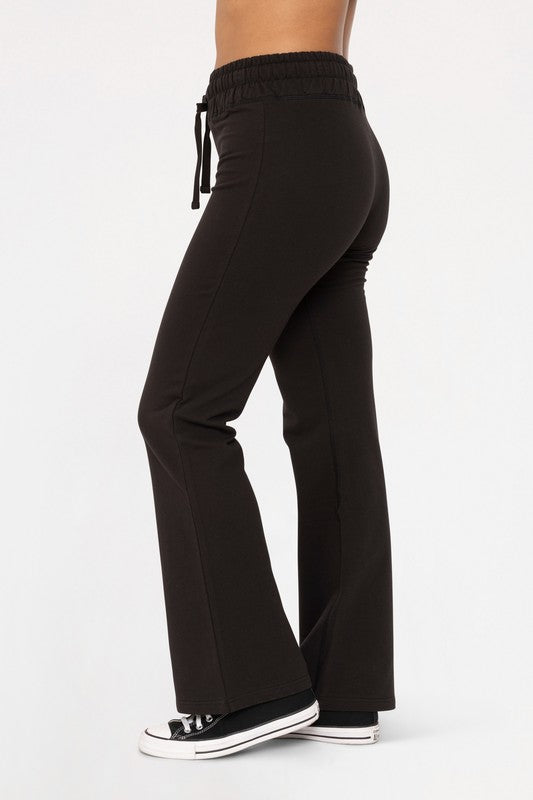 Mono B Drawstring Flared Pants - Black us.meeeshop - Pants