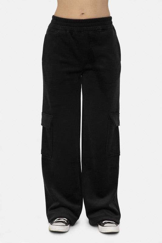 Mono B Elastic Waist Corduroy Cargo Pants us.meeeshop - Pants