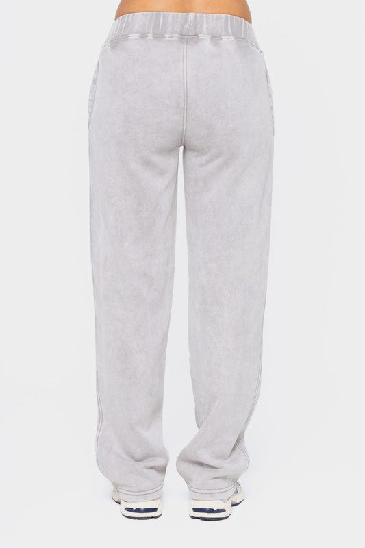 Mono B Elastic Waist Fleece Pants with Pockets us.meeeshop - 