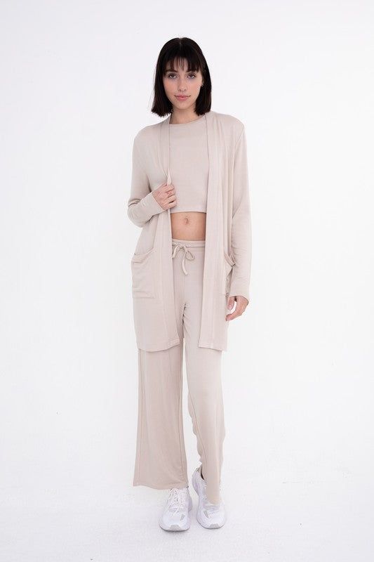 Mono B | Lounge Open-Front Terry Cardigan us.meeeshop - 