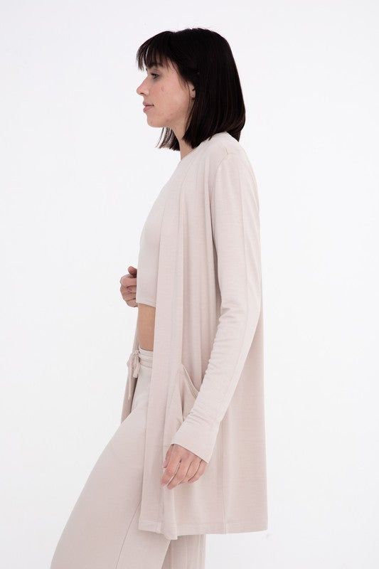 Mono B | Lounge Open-Front Terry Cardigan us.meeeshop - 