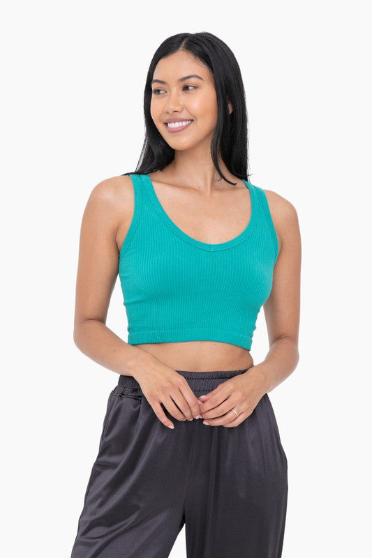 Ribbed Seamless Cropped Tank Top | us.meeeshop