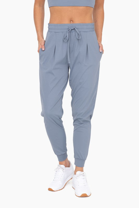 Mono B Solid Pleated Front Joggers | us.meeeshop
