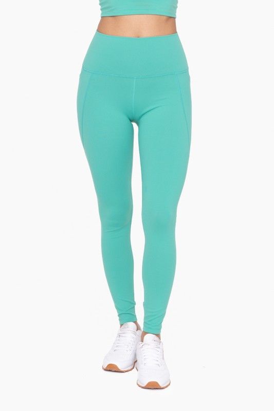 Mono B Tapered Band Essential Solid Highwaist Leggings us.meeeshop - 