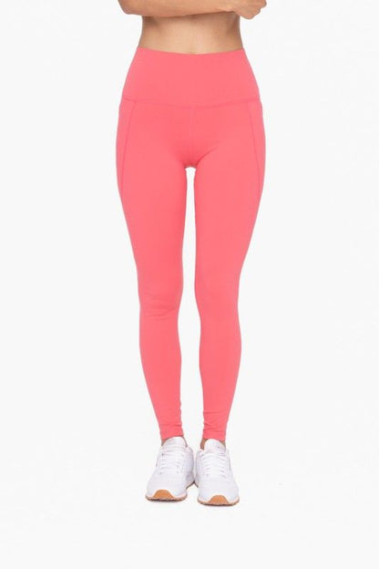 Mono B Tapered Band Essential Solid Highwaist Leggings us.meeeshop - Pants